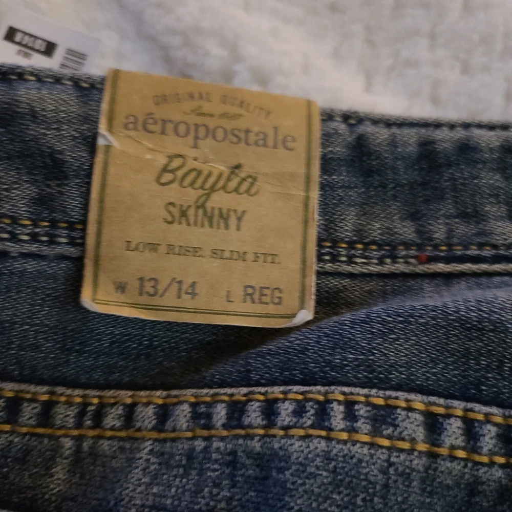 Aeropostale S 13 / 14 Dark Blue Distressed 💙 Denim Bayla Skinny 👖 - Picture 12 of 13